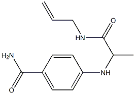 4-{[1-(prop-2-en-1-ylcarbamoyl)ethyl]amino}benzamide 结构式