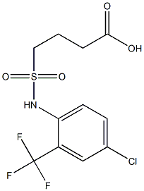 4-{[4-chloro-2-(trifluoromethyl)phenyl]sulfamoyl}butanoic acid 结构式