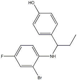 4-{1-[(2-bromo-4-fluorophenyl)amino]propyl}phenol 结构式