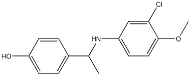 4-{1-[(3-chloro-4-methoxyphenyl)amino]ethyl}phenol 结构式