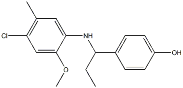 4-{1-[(4-chloro-2-methoxy-5-methylphenyl)amino]propyl}phenol 结构式