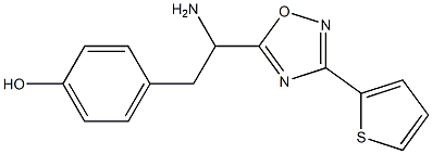 4-{2-amino-2-[3-(thiophen-2-yl)-1,2,4-oxadiazol-5-yl]ethyl}phenol 结构式