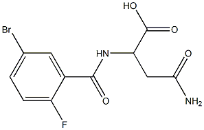 4-amino-2-[(5-bromo-2-fluorobenzoyl)amino]-4-oxobutanoic acid 结构式