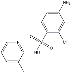 4-amino-2-chloro-N-(3-methylpyridin-2-yl)benzene-1-sulfonamide 结构式