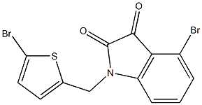 4-bromo-1-[(5-bromothiophen-2-yl)methyl]-2,3-dihydro-1H-indole-2,3-dione 结构式