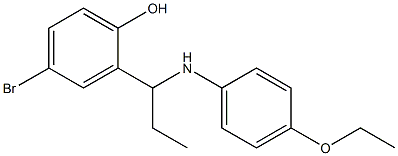4-bromo-2-{1-[(4-ethoxyphenyl)amino]propyl}phenol 结构式