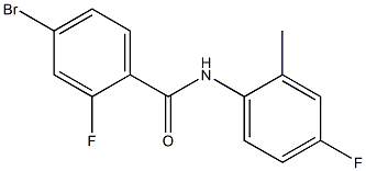 4-bromo-2-fluoro-N-(4-fluoro-2-methylphenyl)benzamide 结构式