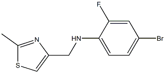 4-bromo-2-fluoro-N-[(2-methyl-1,3-thiazol-4-yl)methyl]aniline 结构式