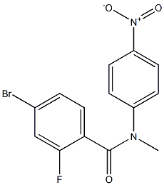 4-bromo-2-fluoro-N-methyl-N-(4-nitrophenyl)benzamide 结构式