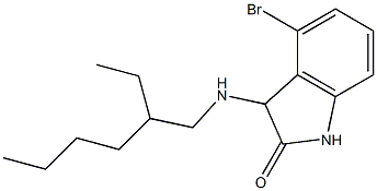 4-bromo-3-[(2-ethylhexyl)amino]-2,3-dihydro-1H-indol-2-one 结构式