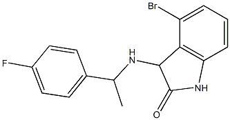 4-bromo-3-{[1-(4-fluorophenyl)ethyl]amino}-2,3-dihydro-1H-indol-2-one 结构式