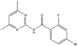 4-bromo-N-(4,6-dimethylpyrimidin-2-yl)-2-fluorobenzamide 结构式
