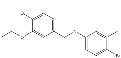 4-bromo-N-[(3-ethoxy-4-methoxyphenyl)methyl]-3-methylaniline 结构式