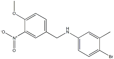 4-bromo-N-[(4-methoxy-3-nitrophenyl)methyl]-3-methylaniline 结构式