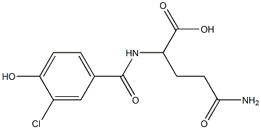 4-carbamoyl-2-[(3-chloro-4-hydroxyphenyl)formamido]butanoic acid 结构式