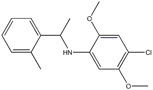 4-chloro-2,5-dimethoxy-N-[1-(2-methylphenyl)ethyl]aniline 结构式