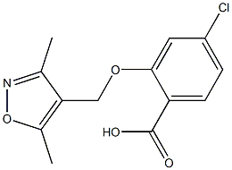 4-chloro-2-[(3,5-dimethylisoxazol-4-yl)methoxy]benzoic acid 结构式