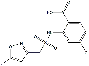 4-chloro-2-[(5-methyl-1,2-oxazol-3-yl)methanesulfonamido]benzoic acid 结构式