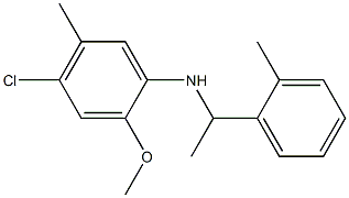 4-chloro-2-methoxy-5-methyl-N-[1-(2-methylphenyl)ethyl]aniline 结构式