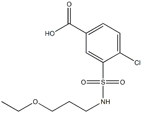 4-chloro-3-[(3-ethoxypropyl)sulfamoyl]benzoic acid 结构式