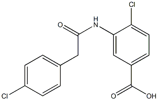 4-chloro-3-[2-(4-chlorophenyl)acetamido]benzoic acid 结构式