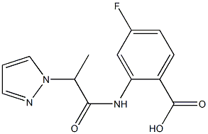 4-fluoro-2-[2-(1H-pyrazol-1-yl)propanamido]benzoic acid 结构式