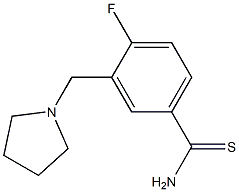 4-fluoro-3-(pyrrolidin-1-ylmethyl)benzenecarbothioamide 结构式