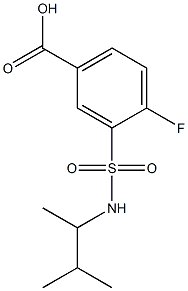 4-fluoro-3-[(3-methylbutan-2-yl)sulfamoyl]benzoic acid 结构式