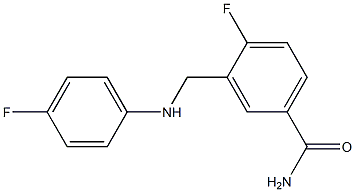 4-fluoro-3-{[(4-fluorophenyl)amino]methyl}benzamide 结构式