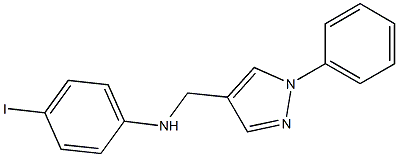 4-iodo-N-[(1-phenyl-1H-pyrazol-4-yl)methyl]aniline 结构式