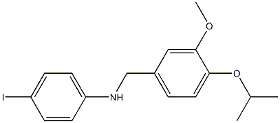 4-iodo-N-{[3-methoxy-4-(propan-2-yloxy)phenyl]methyl}aniline 结构式