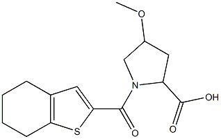 4-methoxy-1-(4,5,6,7-tetrahydro-1-benzothiophen-2-ylcarbonyl)pyrrolidine-2-carboxylic acid 结构式