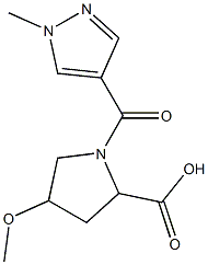 4-methoxy-1-[(1-methyl-1H-pyrazol-4-yl)carbonyl]pyrrolidine-2-carboxylic acid 结构式