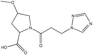 4-methoxy-1-[3-(1H-1,2,4-triazol-1-yl)propanoyl]pyrrolidine-2-carboxylic acid 结构式