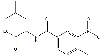 4-methyl-2-[(4-methyl-3-nitrophenyl)formamido]pentanoic acid 结构式