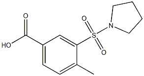 4-methyl-3-(pyrrolidine-1-sulfonyl)benzoic acid 结构式