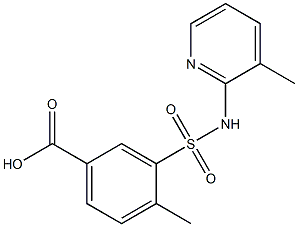 4-methyl-3-[(3-methylpyridin-2-yl)sulfamoyl]benzoic acid 结构式