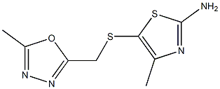 4-methyl-5-{[(5-methyl-1,3,4-oxadiazol-2-yl)methyl]sulfanyl}-1,3-thiazol-2-amine 结构式