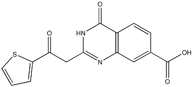 4-oxo-2-[2-oxo-2-(thiophen-2-yl)ethyl]-3,4-dihydroquinazoline-7-carboxylic acid 结构式