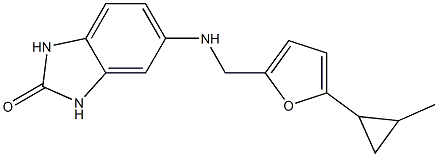 5-({[5-(2-methylcyclopropyl)furan-2-yl]methyl}amino)-2,3-dihydro-1H-1,3-benzodiazol-2-one 结构式