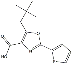 5-(2,2-dimethylpropyl)-2-(thiophen-2-yl)-1,3-oxazole-4-carboxylic acid 结构式