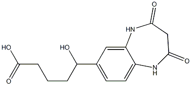 5-(2,4-dioxo-2,3,4,5-tetrahydro-1H-1,5-benzodiazepin-7-yl)-5-hydroxypentanoic acid 结构式