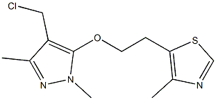 5-(2-{[4-(chloromethyl)-1,3-dimethyl-1H-pyrazol-5-yl]oxy}ethyl)-4-methyl-1,3-thiazole 结构式