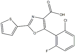 5-(2-chloro-6-fluorophenyl)-2-(thiophen-2-yl)-1,3-oxazole-4-carboxylic acid 结构式