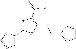 5-(2-cyclopentylethyl)-2-(thiophen-2-yl)-1,3-oxazole-4-carboxylic acid 结构式