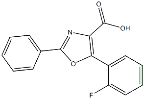 5-(2-fluorophenyl)-2-phenyl-1,3-oxazole-4-carboxylic acid 结构式