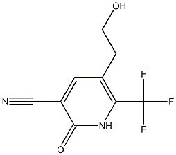 5-(2-hydroxyethyl)-2-oxo-6-(trifluoromethyl)-1,2-dihydropyridine-3-carbonitrile 结构式