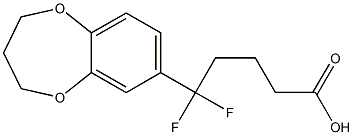 5-(3,4-dihydro-2H-1,5-benzodioxepin-7-yl)-5,5-difluoropentanoic acid 结构式