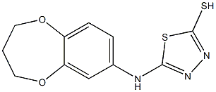 5-(3,4-dihydro-2H-1,5-benzodioxepin-7-ylamino)-1,3,4-thiadiazole-2-thiol 结构式