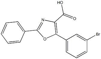 5-(3-bromophenyl)-2-phenyl-1,3-oxazole-4-carboxylic acid 结构式